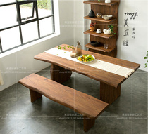 Solid Wood retro dining table modern simple dining table American tea table rectangular conference table tea table long table