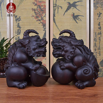 Ebony wood carving a pair of solid wood carving home office decoration crafts opening housewarming gifts