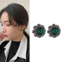2021 New temperament simple earrings ladies South Korea European and American luxury high-end retro temperament rhinestone earrings