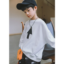 Childrens clothing boys Tide brand sweater Spring and Autumn long sleeve cotton 2021 Autumn New fried street Big Boy Boy