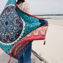 Xia Zhiqing travel shawl Nepal National Wind cotton linen scarf female street shoot beach towel retro desert