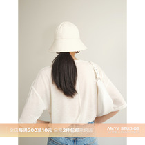 Amyy Studios ex-gratia 8 discount for Japan imported triacetate imitation hemp cool and round collar T short-shirt