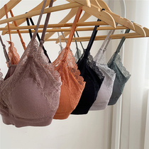 Simple and comfortable ladies sexy lace back underwear integrated without steel ring vest type bottom bra underwear bra underwear bra