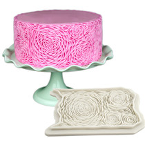 New turn candy cake silicone mold rose ruffles dry pace decoration Mousse chocolate baking tool Clay