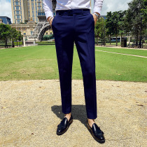 Thin trousers mens trousers suit pants business dress casual small feet suit pants men Korean slim trend