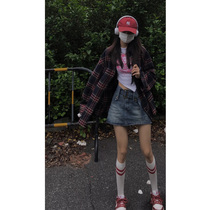 Summer Denim Half Body Dress Woman 2022 Retro Blue Design Sense Little Spicy Girl with little subpack Hip Skirts