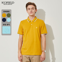 SCOFIELD2021 autumn new solid color business casual lapel menS POLO shirt short-sleeved SMHAB37Q01
