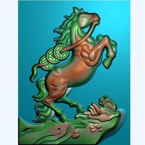 Carved figure jdp relief figure grayscale figure bmp jade carving immediately have money zodiac horse copper money running horse 46 card pendant