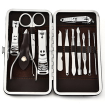 Twelve sets of nail clippers dig ears Spoon nail set hand and foot trimmer nose hair scissors stainless steel worker