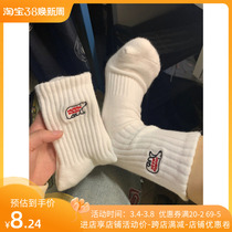 Morning crayon small new towel socks in socks embroidered couples socks cotton socks in autumn and winter pile socks