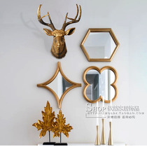 Dining side decorative mirror European style simple light luxury living room combination art mirror background wall creative porch decorative mirror