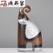 Blessing creative European-style home Feng Shui office front desk entrance decoration Resin craft elephant auspicious ornaments