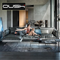 Nordic leather sofa industrial style sofa loft leather sofa down simple modern light luxury designer cloth sofa