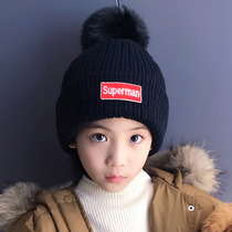  Korean version of autumn and winter childrens wool hat double-layer protection knitted girls boys baby pullover hat middle and large children parent-child