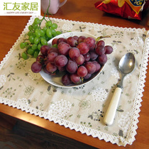 (Gift link single shot does not send)Cotton and hemp heat insulation placemat Childrens meal cloth color random   