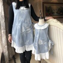 It is recommended that love at first sight Korean version of home pullover apron waistcoat ladies wear children's blouse can be retained by parents and children.