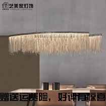 Postmodern light and luxurious creative personality Art Stream Susimplified Nordic Rectangular Light Extravaganza Living-room Bar Desk front desk chandelie