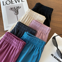 Amway hands a giant comfortable wide-leg pants with a thin hanging Modell copper ammonia elastic waist slacks