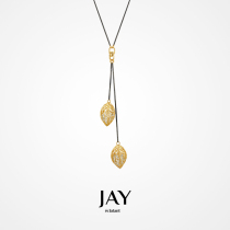 JAY leaves hollow sweater chain long 2021 new female high-end atmosphere non-fading necklace pendant accessories