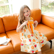 Childrens night dress Summer thin girls sling night dress Baby cotton pajama skirt Female big virgin girl princess style