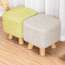 Small bench home stool living room stool sofa stool sofa stool changing shoe stool low stool solid wood fashion creative fabric square stool