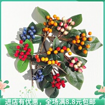 Berry simulation fruit flower diy material garland Christmas Rattan circle decoration simulation pine needle kindergarten handmade