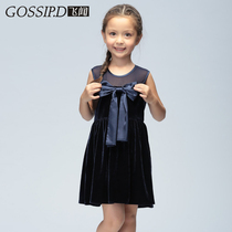 Flying Smells 2020 Spring And Autumn Children Clothing Velvet Dress Spring Dress 100 Hitchhiking Girl Girl Skirt Butterfly Knot Princess Dress