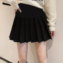 Pregnant women autumn dress skirt skirt spring and autumn thin section belly support short skirt woolen pleated bottom loose a-line skirt