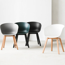 Nordic Chair Simple Desk Computer Plastic Backrest Negotiation Solid Wood Coffee Internet Celebrity Cafe Restaurant Single Chair
