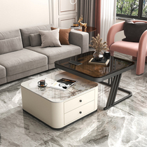 Modern minimal stretched tea few Italian light luxury household small household light rock plate large group coupled with several tables