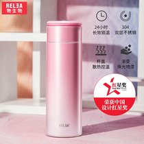 Stainless steel thermos men and women vacuum double-layer teacup Korean version of cute small fresh portable water cup