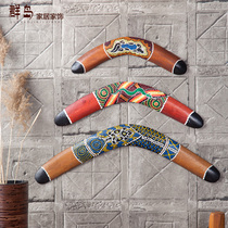 Promotion imported solid wood boomerang wooden boomerang pendulum flying wood carving living room creative props decoration