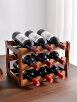 Red Wine Rack Swing Piece Wine Shelf Solid Wood Home Small Modern Minima Red Wine Cabinet Show Red Wine Plaid