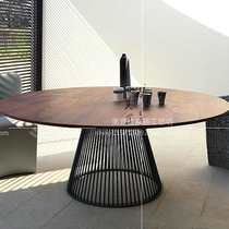 Nordic personality creative furniture designer solid wood Round Table simple log work table negotiation table
