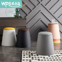 Plastic stool thickened home stackable dining table bench soft bag dining chair round stool simple modern high stool chair