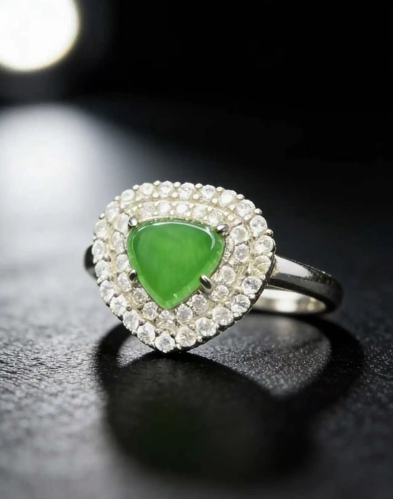 Natural grade A jade full green ring