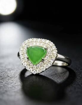 Natural grade a jade full green ring