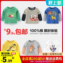 Boys long-sleeved T-shirt Cotton base shirt Autumn childrens clothing spring and autumn childrens clothing Autumn childrens clothing Baby top Childrens spring