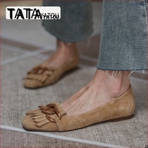 TATA YATOU Hes her girl-style retro Mari Jaguar Grandmother Shoes Flat Bottom Single Shoes Womens Shoe Shoe Fall