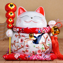Property Cat Swing Piece Opening Gift Shop Collection Silver Desk Ceramic Creative Gift Home Living Room Placement Deposit Jar
