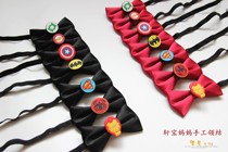 Korean version of the groom best man group cute cartoon Batman Superman male bow tie Childrens year-old performance personality new tie