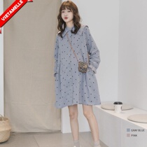 Pregnant women autumn fashion dress long sleeve 2021 new spring and autumn breastfeeding dress wear wave dot size shirt skirt