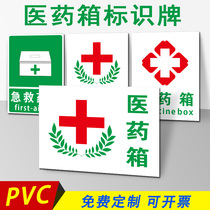 Medical first aid kit safety signage emergency medicine box medical kit medicine box cross logo label label drug storage location reminder sign management procedure warning sign warning sign sticker customization