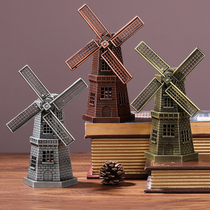 Vintage Dutch windmill architectural model wine cabinet decorations Living room TV cabinet Supermarket Meichen props ornaments
