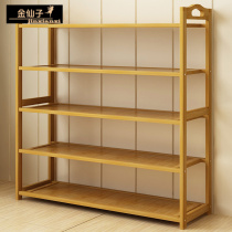 Simple shoe rack multi-layer solid wood shoe cabinet dustproof bamboo small shoe shelf storage rack bamboo shoe rack special price