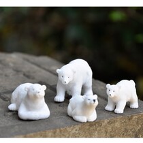 Mini landscape polar bear cute big white bear family doll ornaments miniature fleshy flower potted plants 9