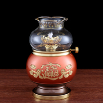 Yuantong Buddha with copper oil lamp for Buddha lamp for home Buddha pure copper liquid butter lamp