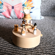 Taiwan jeancard solid wood rotating music box Creative Childrens Day gift New wedding cake girl wedding
