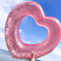 ins bright sheet loving swimming ring Lifebuoy steps up thickened pink water seaside photo holiday swim ring girl