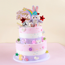 Cake model simulation 2020 new net red cartoon pop double Della Rabbit birthday bubble window
